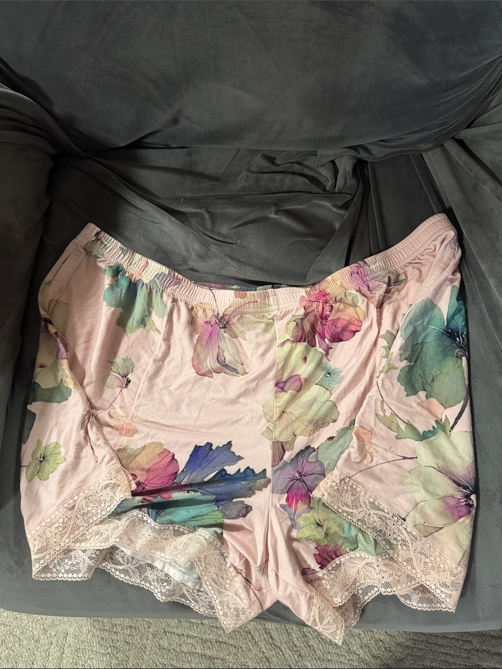 Soma Floral Lace-Trim Sleep Shorts - Pink